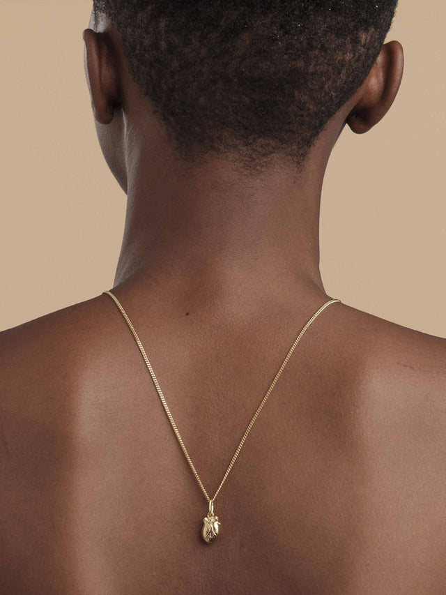 Bjørg Human Heart Necklace Gold