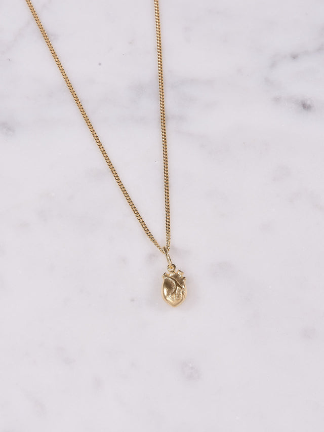 Bjørg Iconic Human Heart Necklace Small Gold Halskjeder Bjørg Jewellery 